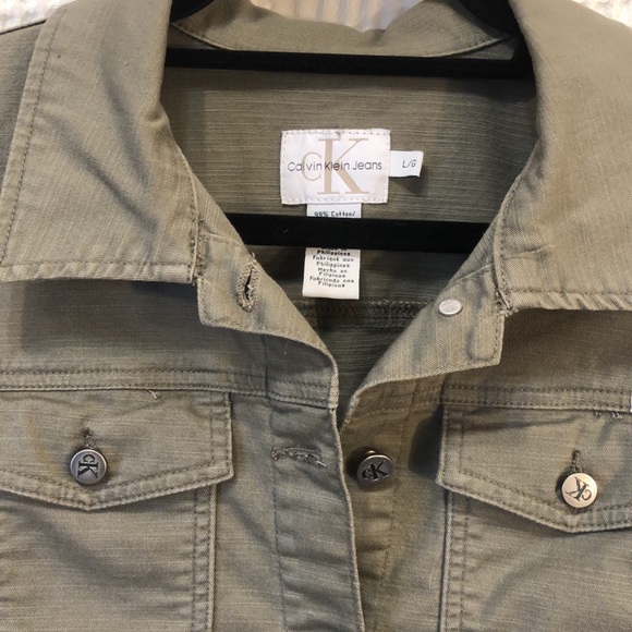 Vintage Calvin Klein Khaki Jean Jacket - Picture 5 of 6